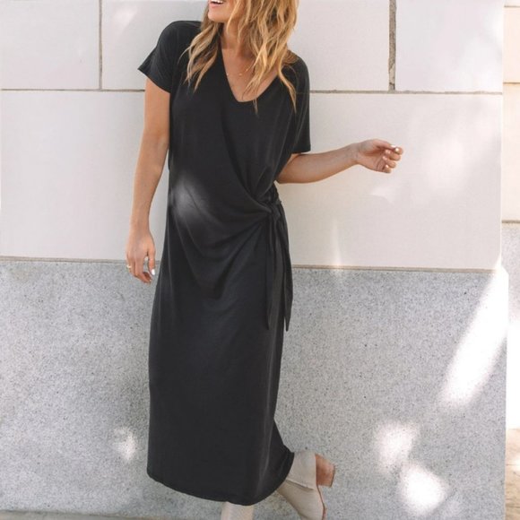 side tie maxi dress